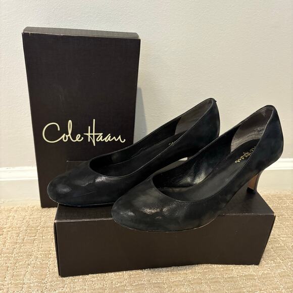 Cole Haan Air Womens‎ Black Leopard Classic Lainey Pump Round Toe 8.5 B Comfort - Picture 2 of 6